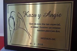 Imagen de producto Plaqueta de Bronce  20 x 30 con Base y Caja  Art. PQB 2030