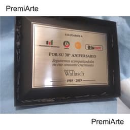 Imagen de producto Plaqueta  Acero 13 x 18 con Base y Caja. Art.  PQA 1318