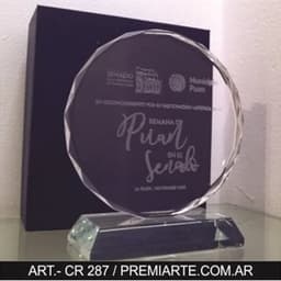 Imagen de producto Cristal Circular 10 cm con Base. Art. CR 287