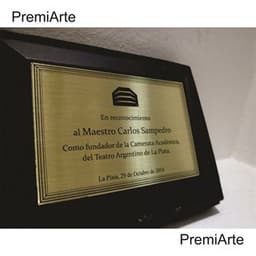 Imagen de producto Plaqueta Bronce 10 x 15 con  Base y Caja. Art. PQB 1015