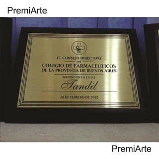 Imagen de producto Plaqueta Bronce 13 X 18 con Base y Caja. Art. PQB 1318