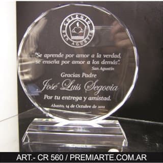 Imagen de producto Figura de cristal circular 18cm. Art CR 560