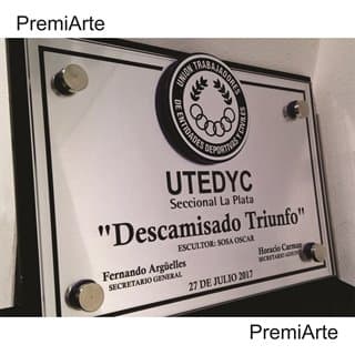 Imagen de producto Placa Símil Acero/Bronce 20 x 30 con Base. Art. PS 2030